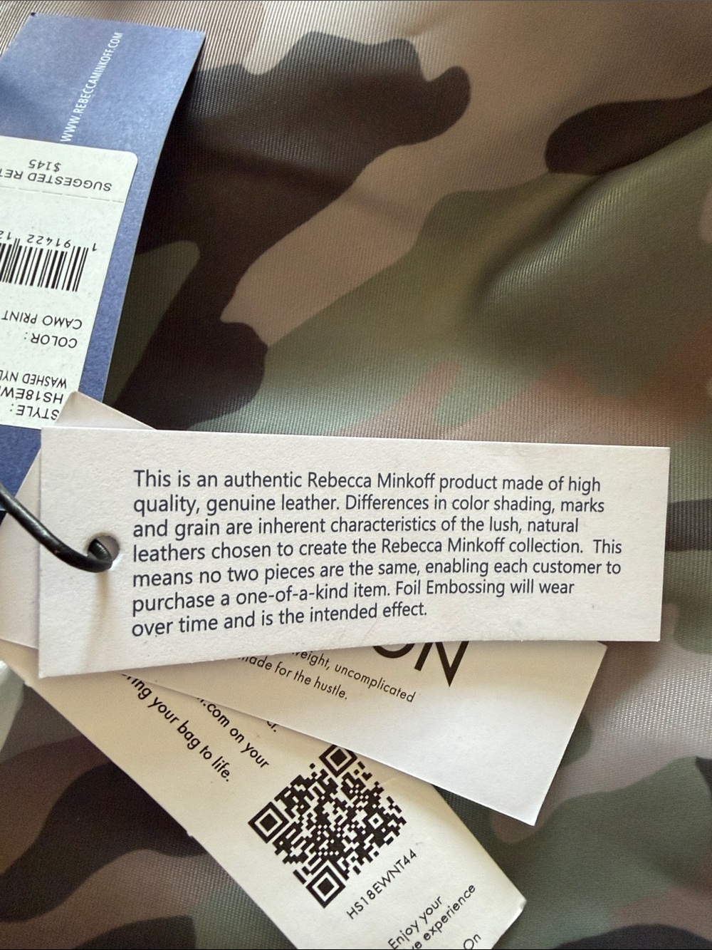 NEW Rebecca Minkoff Camo Washed Nylon Tote Bag - Green Camo - Picture 12 of 14